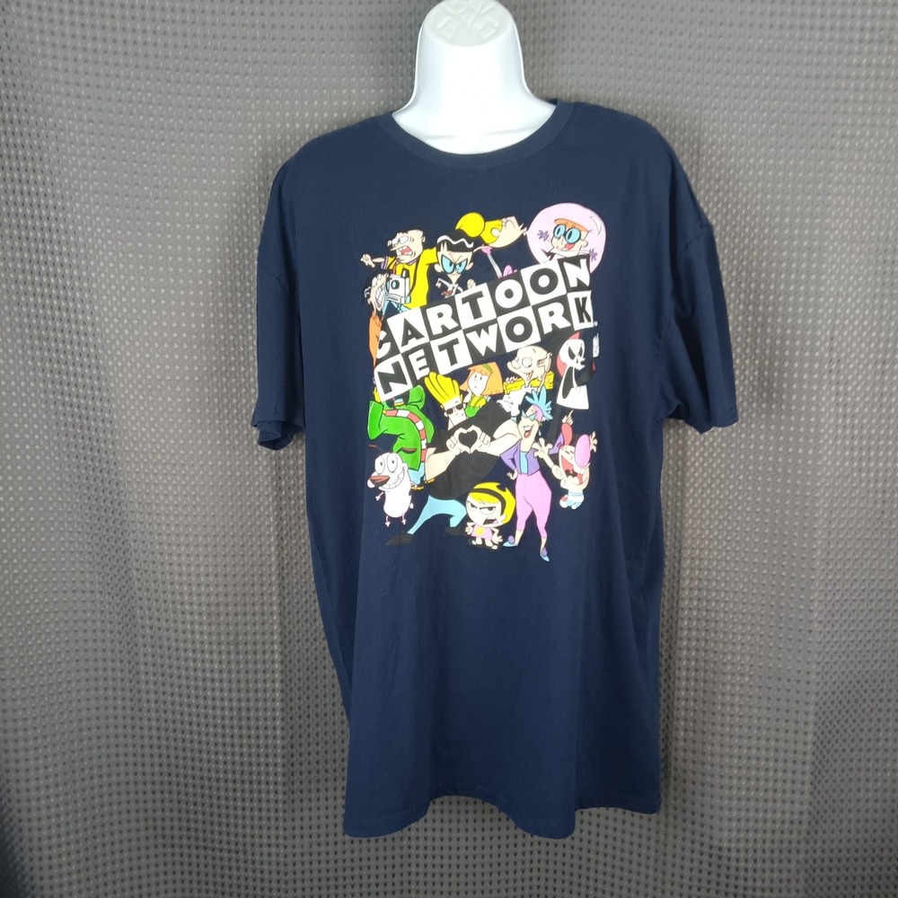 Cartoon Network Graphic T-Shirt Men's XL Navy Blue Cartoon Characters Tee